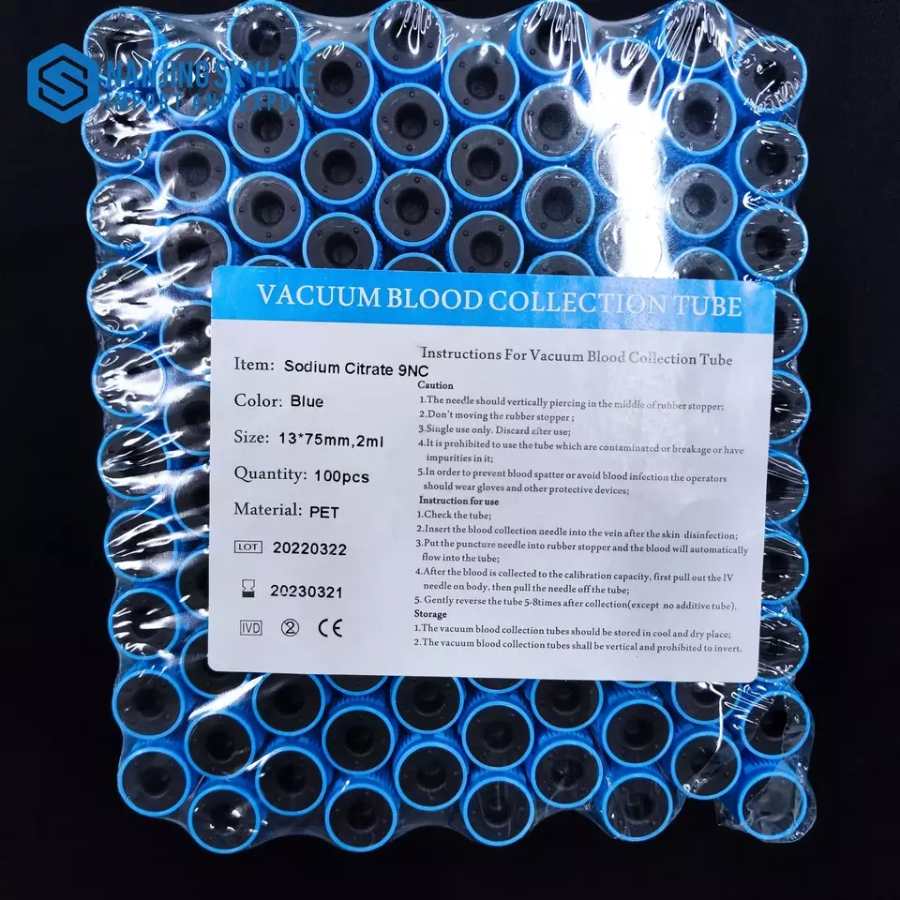 Disposable Medical Vacuum Blood Collection Tube PET Glass