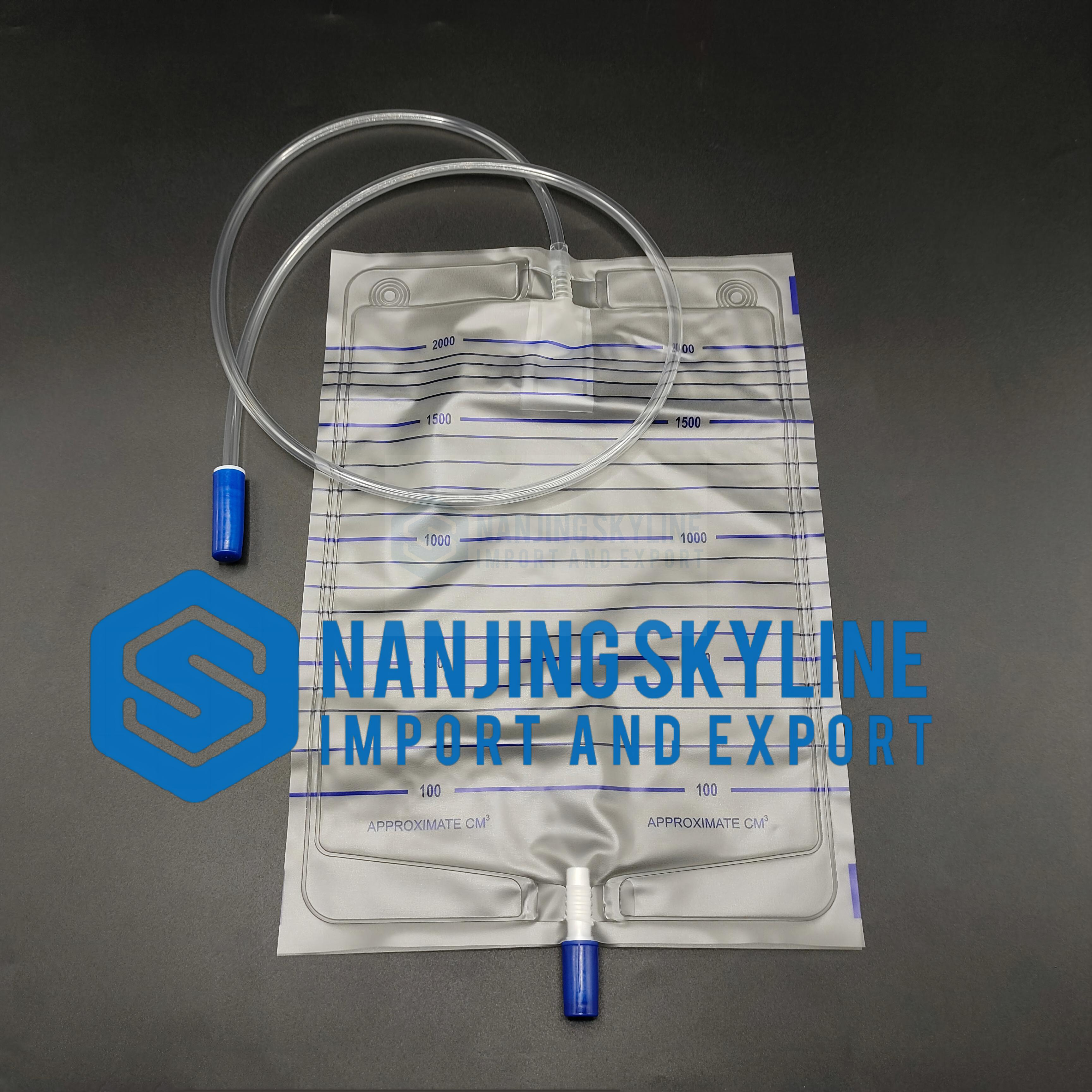 Single Use Sterilized Drainage Pee Urine Bag With Pull Push Valve
