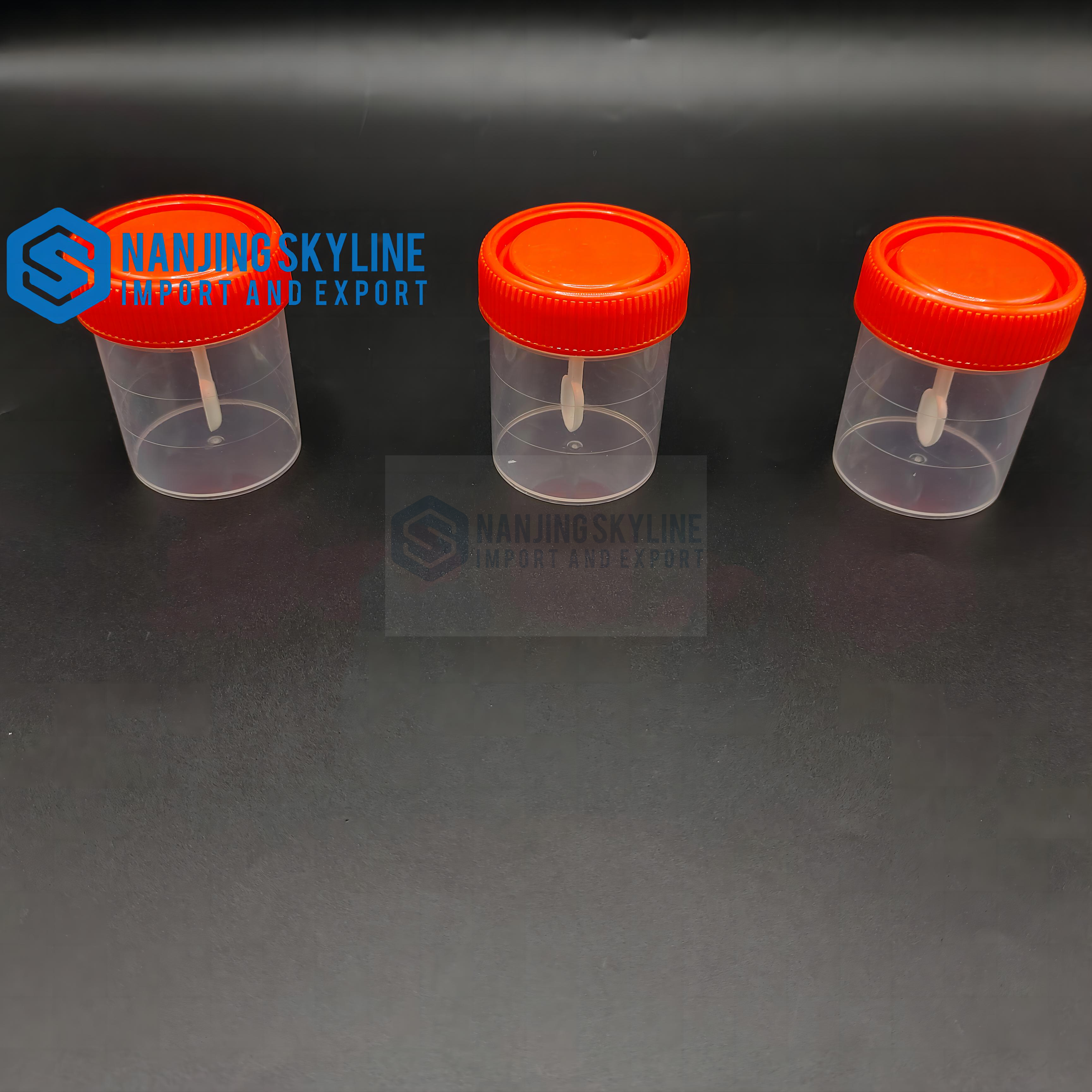 Disposable stool container cup with spoon 60ml sterilized Single package