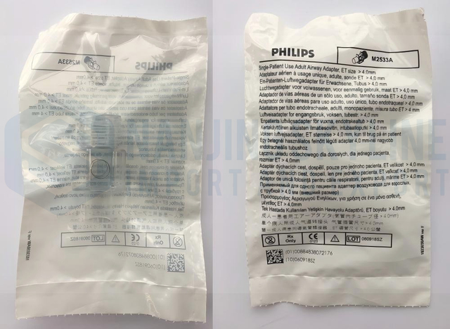 PHILTPS Original Single-Patient Use Adult Airway Adapter, ET Size4. 0mm. REF M2533A