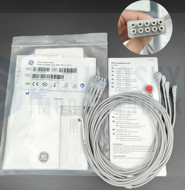 GE Imported Five Lead Buckle Type Split Wire 130CM American Standard Adult Non Detachable Order Number 2106383-002