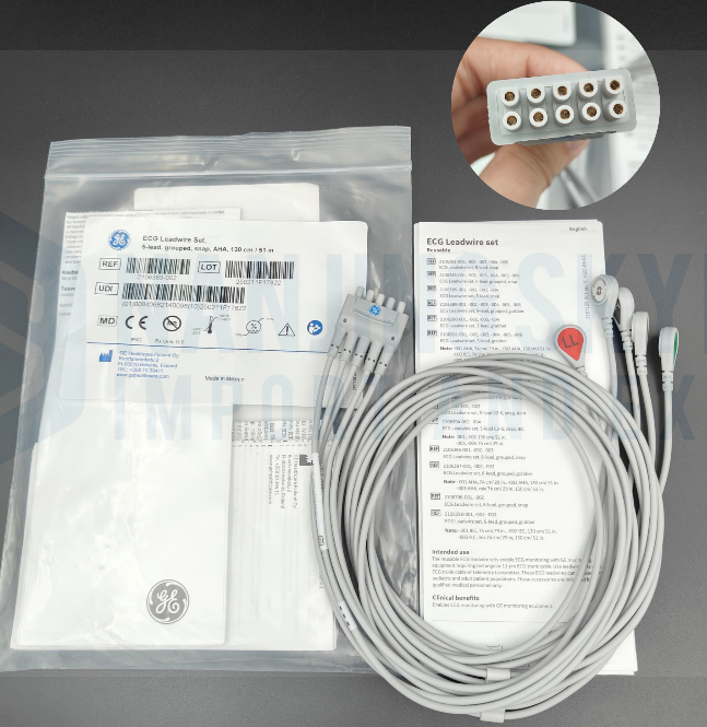 GE Imported Five Lead Buckle Type Split Wire 130CM American Standard Adult Non Detachable Order Number 2106383-002