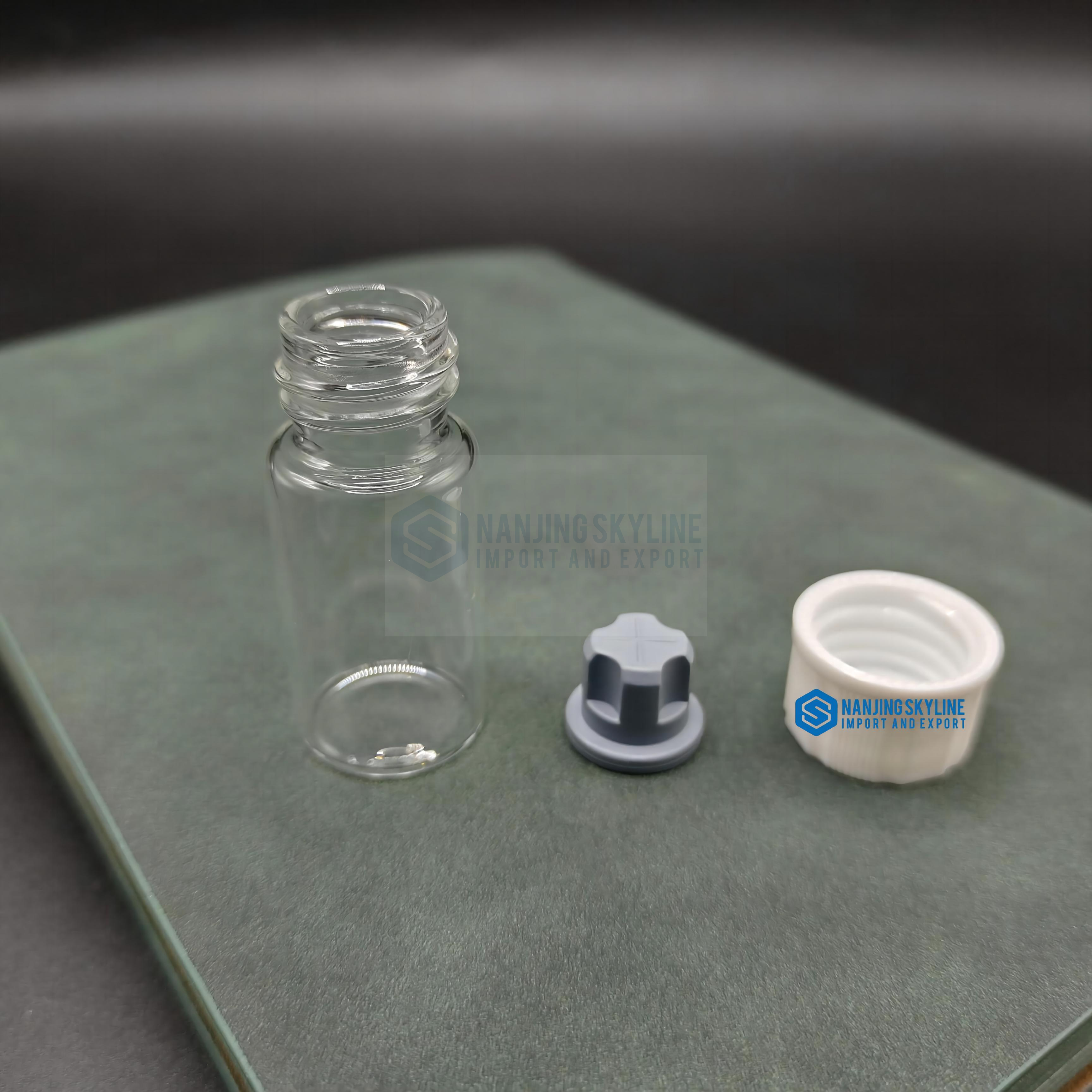 Glass Bottle 10ml Clear Empty Screw with plastic cap 22*50mm