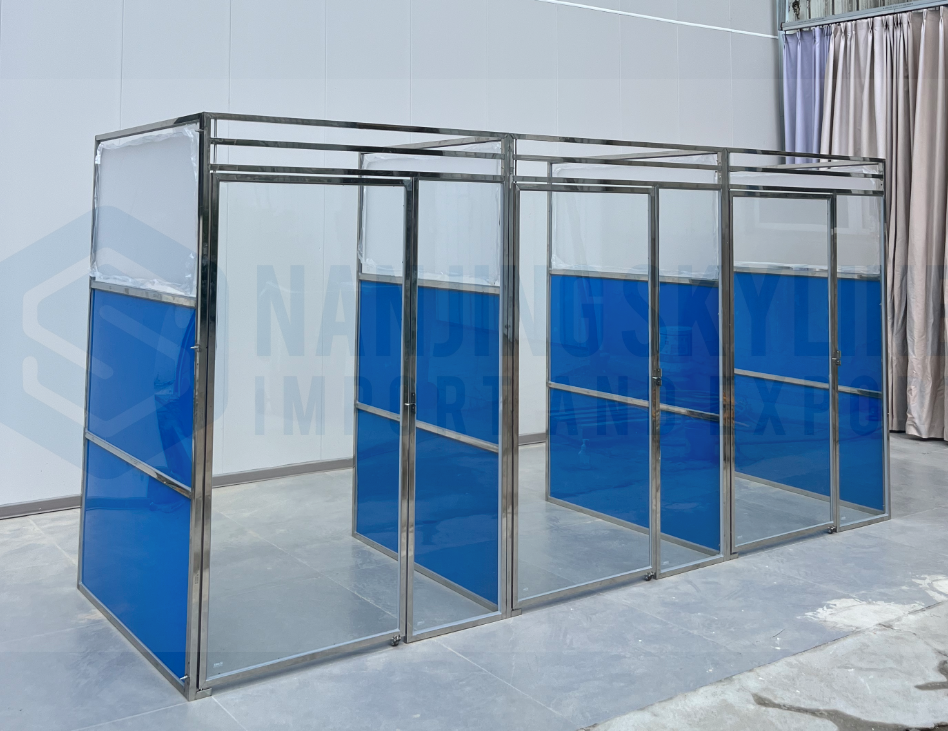 Dog Kennel Heavy Duty Stainless Steel and Glass for Vet Clinics & Boarding Kennel 4*4*5 feet