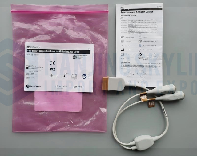 CareFusion GE Original Vital Signs Tsmperature Cable for GE Monitors, 400 Series, Dual, 0.5m/20in. REF: 2016998-001