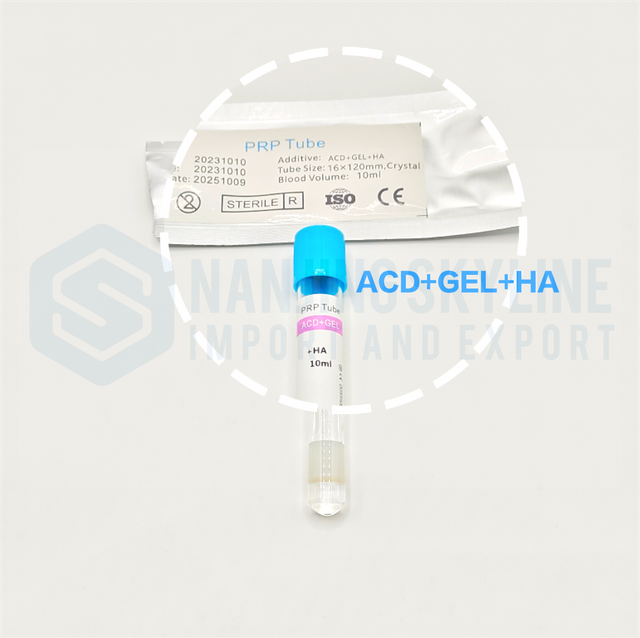 PRP tube ACD GEL HA PET Glass Crystal for skin rejuvenation alopecia treatment dental use