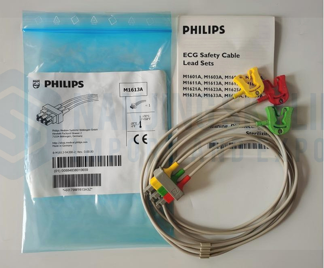 PHILIPS Original 3 Lead ECG Safety Cables, Lead Sets，IEC. REF: M1613A
