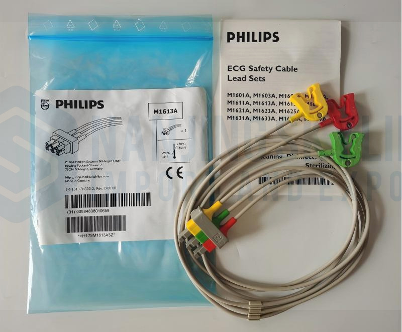 PHILIPS Original 3 Lead ECG Safety Cables, Lead Sets，IEC. REF: M1613A