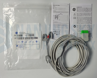 GE Original ECG Trunk Cable, 3-lead W/integrated Grabber Leadwire, IEC, 3.6m/12ft. REF: 2106309-002