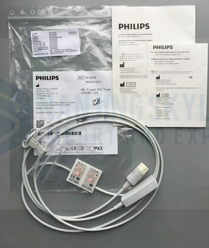 PHILIPS Original CBL 3 Lead ECG Trunk，AAMTTEC 2.7M REFM1669A Or 989803145071