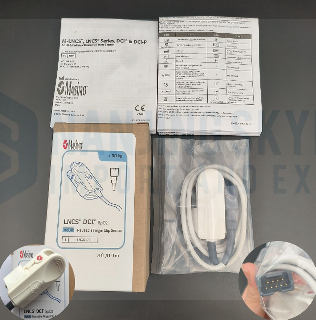 Massimo Imported 9-pin Adult Finger Clip Blood Oxygen Probe REF: 1863