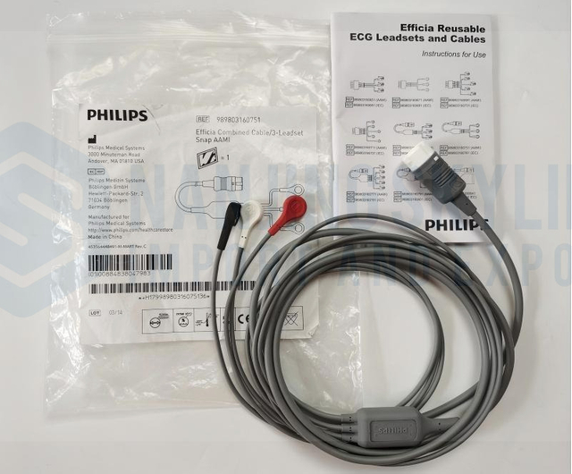 PHILIPS Original Efficia Combined Cable/3-Leadset Snap AAMI REF:989803160751