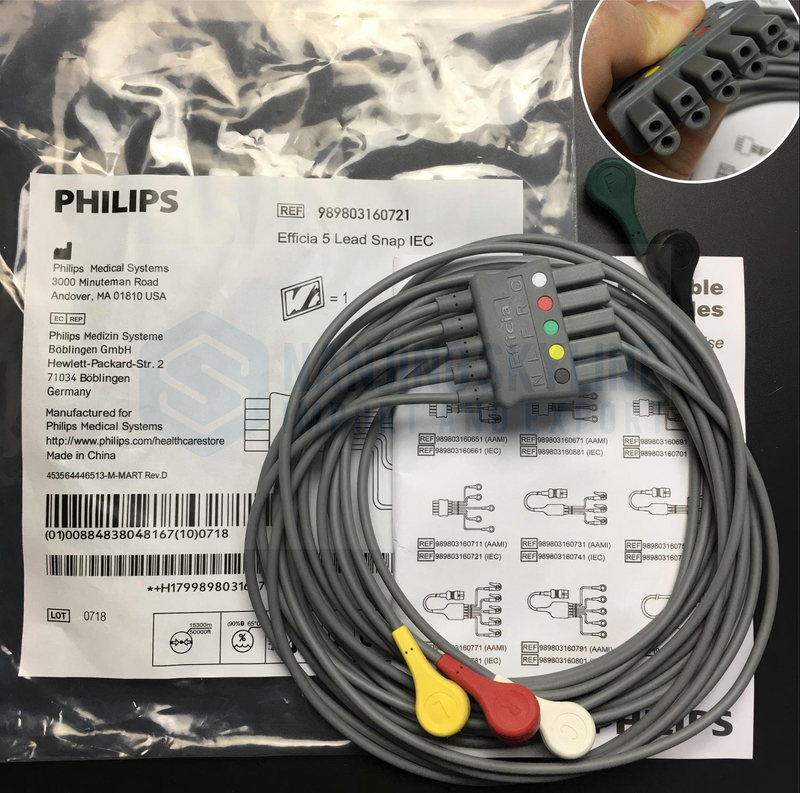 Philips Original Import Adult Clip on Five Lead Branching AHA REF989803160721