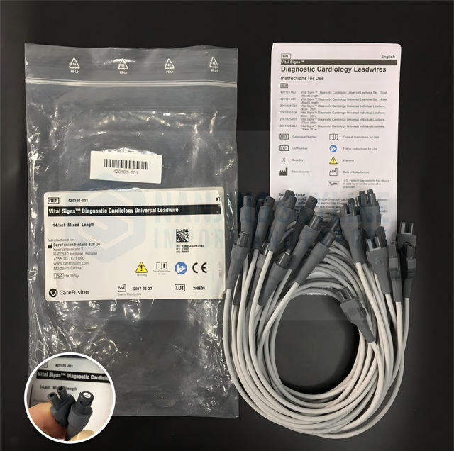 CareFusion GE Original Vital Signs Diagnostic Cardiology Universal Leadwire. 14/set Mixed Length. REF: 420101-001