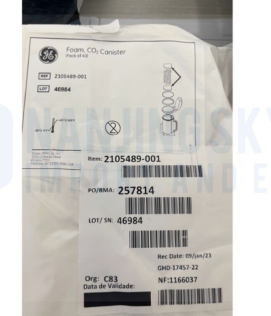 GE Original Sodium Lime Carbon Canister Sponge Gasket/2105489-001, 1 Pack (40 Pieces)