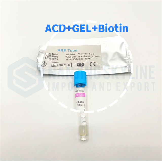 PRP tube ACD GEL BIOTIN PET Glass Crystal for skin rejuvenation alopecia treatment dental use