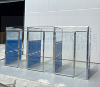 Dog Kennel Heavy Duty Stainless Steel and Glass for Vet Clinics & Boarding Kennel 4*4*5 feet