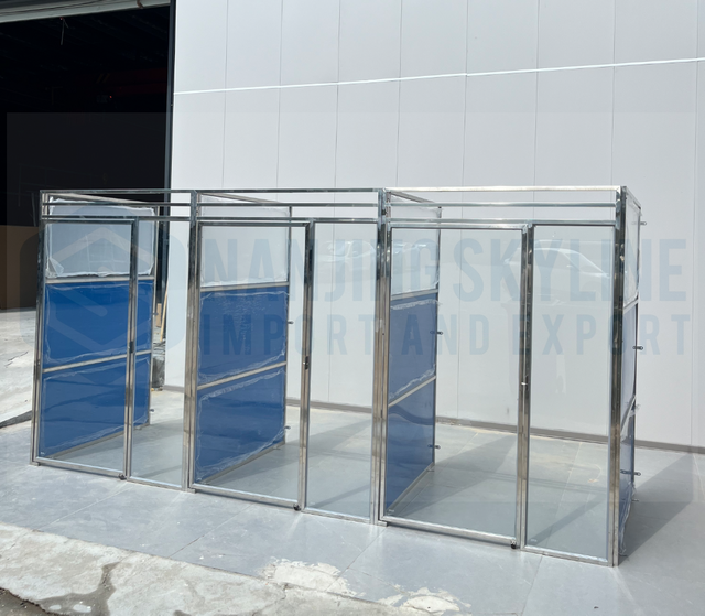 Dog Kennel Heavy Duty Stainless Steel and Glass for Vet Clinics & Boarding Kennel 4*4*5 feet