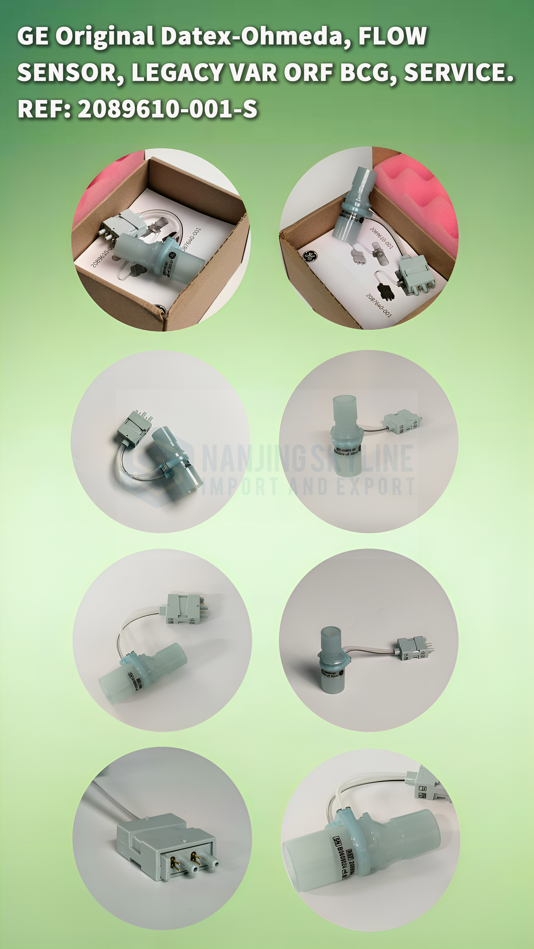 1. Flow Sensor for GE anesthesia machine 1 Order No. 2089610-001-S