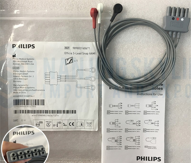 Philips Original Lmport Economy Gray 3-lead Button Type Branch Line 1M AHA Middle Joint Double Row REF:989803160671