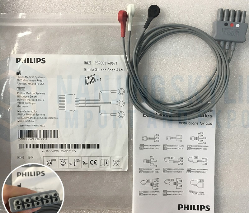 Philips Original Lmport Economy Gray 3-lead Button Type Branch Line 1M AHA Middle Joint Double Row REF:989803160671
