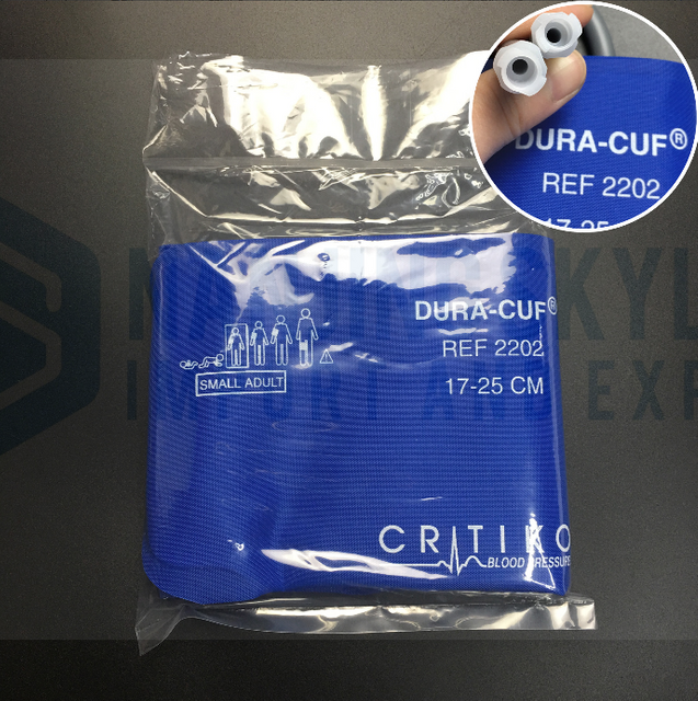 GE Imported Double Tube Small Adult Cuff 17-25CM with Two White Female Buckles, Order Number 2202