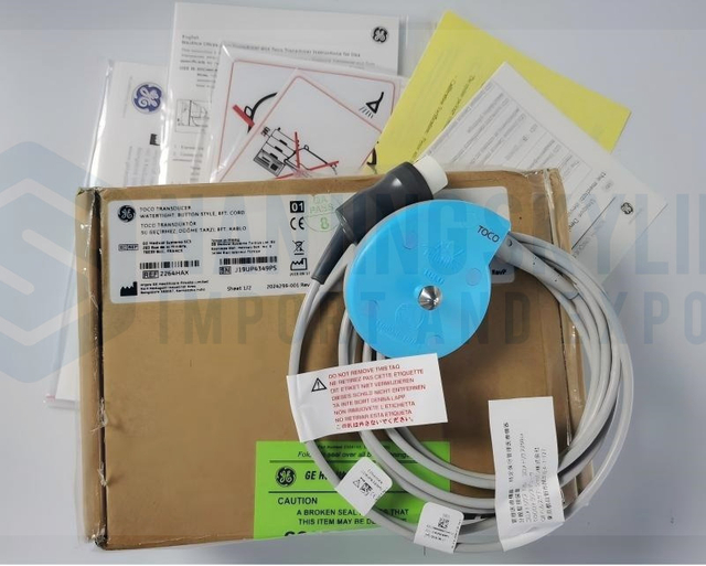 GE Original FOR CORO170 TOCO TRANSDUCER WATERTIGHT, BUTTON STYLE, 8FT.CORD. REF: 2264HAX