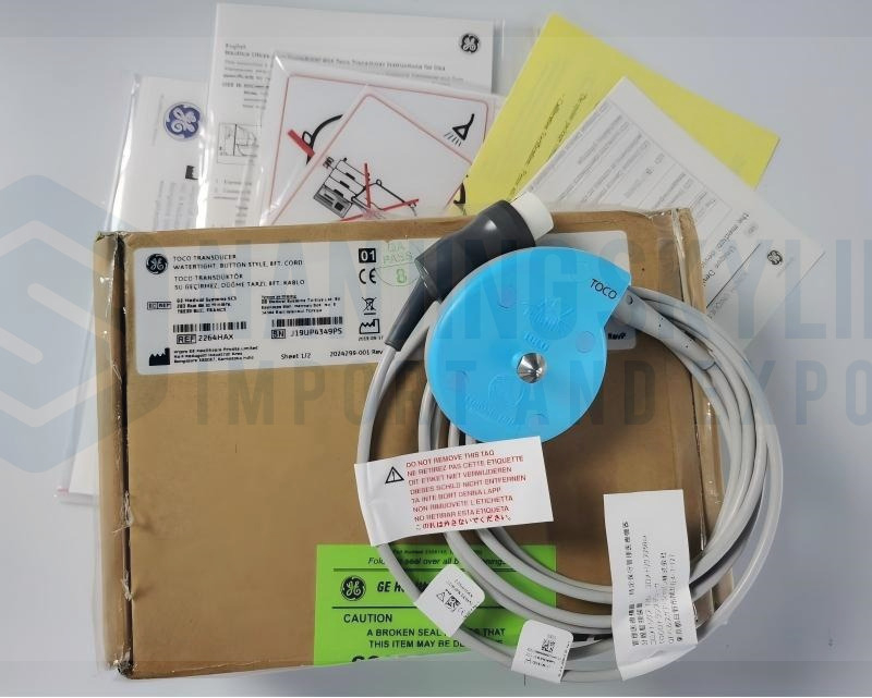 GE Original FOR CORO170 TOCO TRANSDUCER WATERTIGHT, BUTTON STYLE, 8FT.CORD. REF: 2264HAX