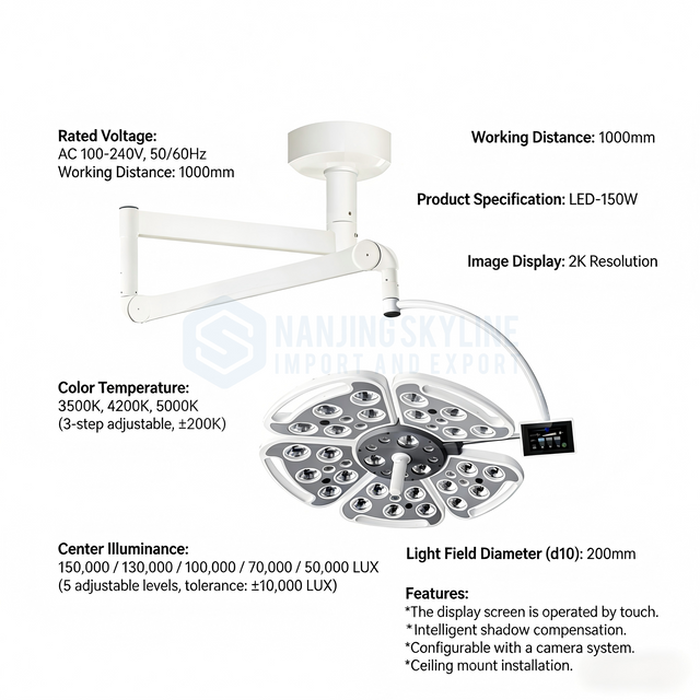 WD-7660D-1 Ceiling-mounted Surgical Shadowless Lamp