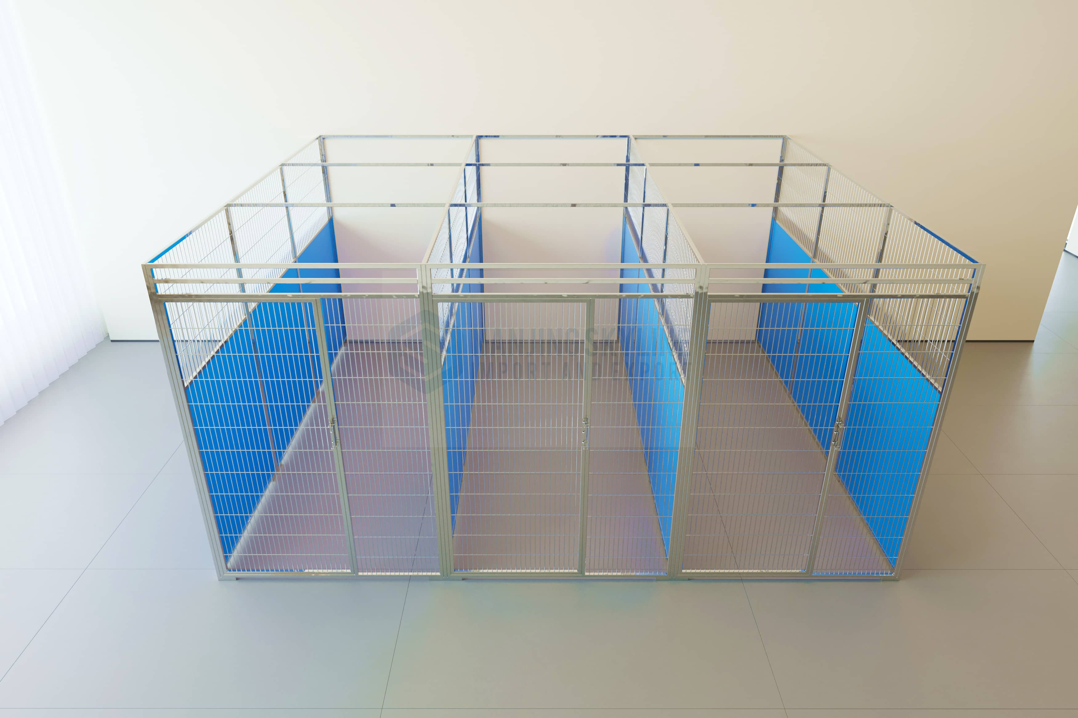 Dog Kennel Heavy Duty Stainless Steel and Glass for Vet Clinics & Boarding Kennel 4*4*5 feet