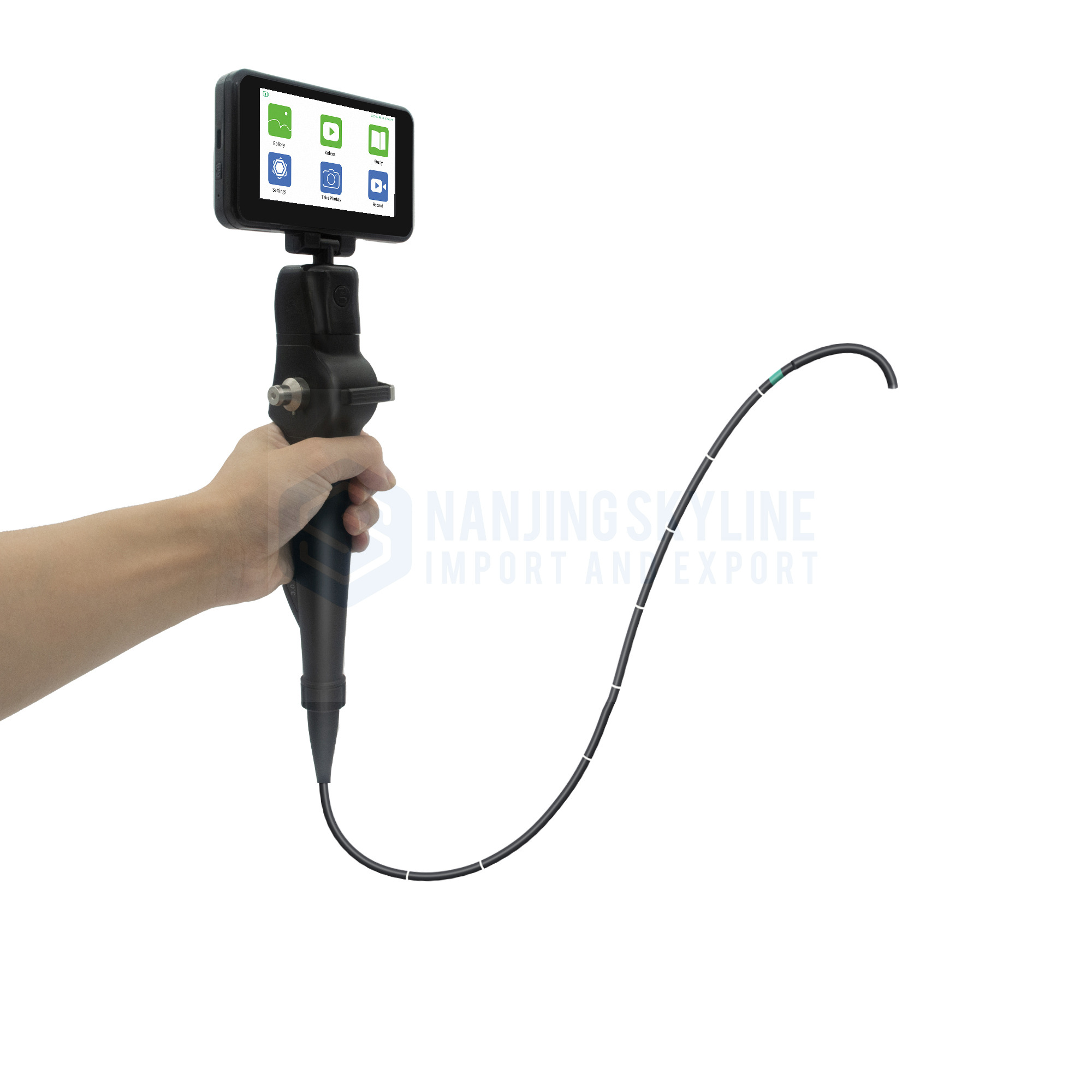 QINEX CARE Handheld Flexible Video Laryngoscope with 4.5 Inch Monitor 